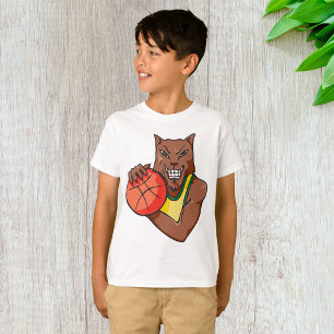 Fierce Wildcat Basketball Mascot T-Shirt