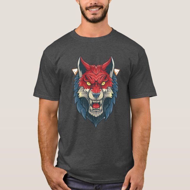 Fierce Wolf Face T-Shirt (Front)