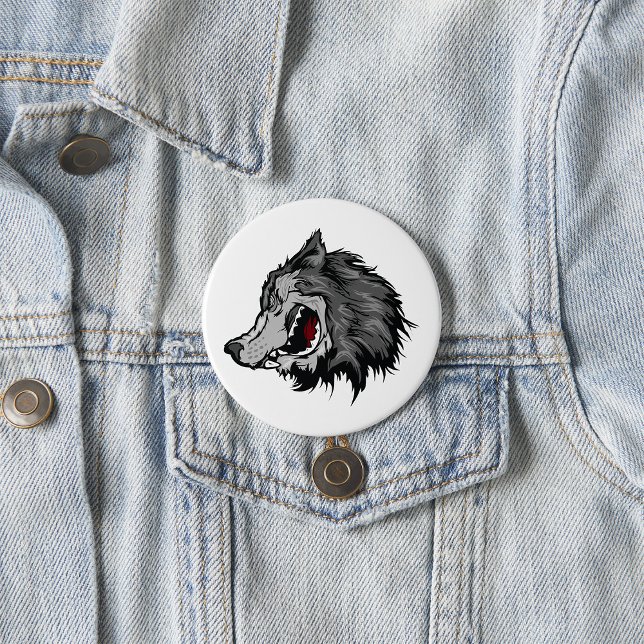 Fierce Wolf Head Bold Wild Animal 7.5 Cm Round Badge (Creator Uploaded)