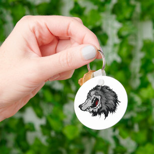 Fierce Wolf Head Bold Wild Animal Key Ring