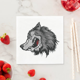 Fierce Wolf Head Bold Wild Animal Napkin