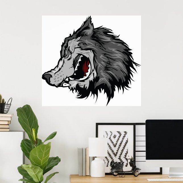 Fierce Wolf Head Bold Wild Animal Poster (Creator Uploaded)