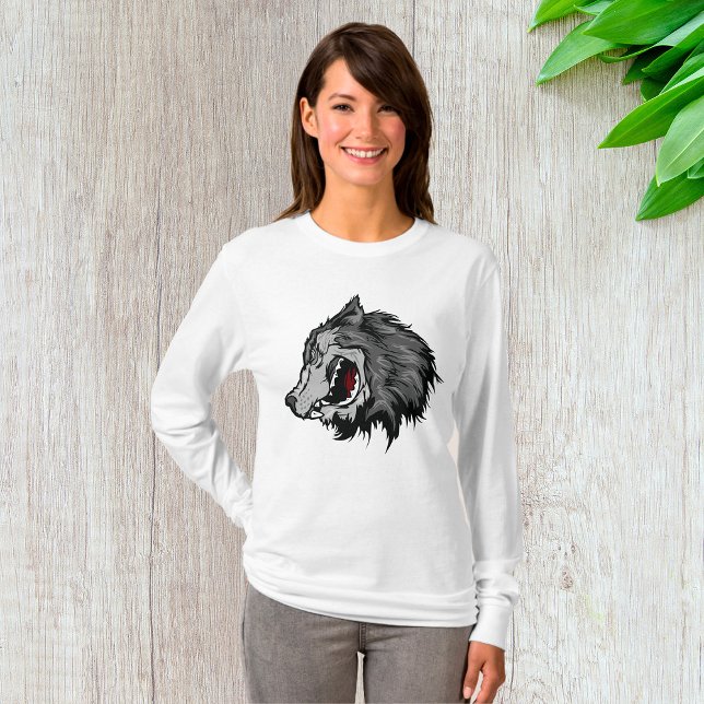 Fierce Wolf Head Bold Wild Animal T-Shirt (Creator Uploaded)
