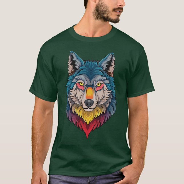 Fierce Wolf Spirit Graphic T-Shirt (Front)
