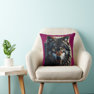 Fierce Wolf – Symbol of Strength and Freedom Cushion