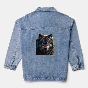 Fierce Wolf – Symbol of Strength and Freedom Denim Jacket
