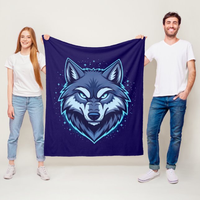 Fierce Wolf – Symbol of Strength and Freedom Fleece Blanket (In Situ)