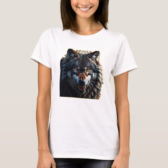 Fierce Wolf – Symbol of Strength and Freedom T-Shirt (Front)