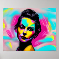 Fierce Woman Graffiti Art Colourful AI Generated
