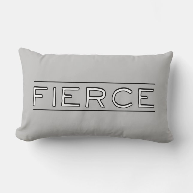 Fierce | Word Art Lumbar Cushion (Front)