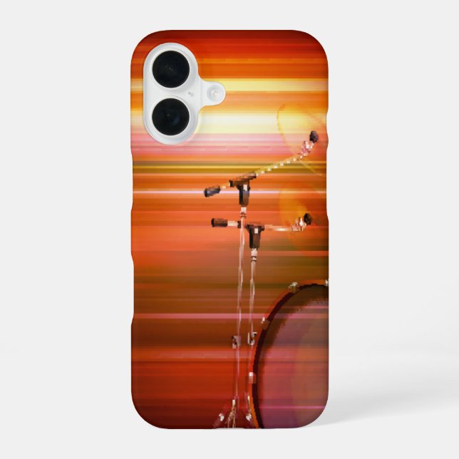Fiery Abstract Drum Kit Music iPhone 16 Case (Back)