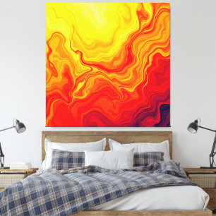 Fiery Abstract Flow Art Canvas Print