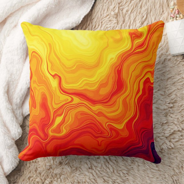 Fiery Abstract Flow Art Cushion (Blanket)