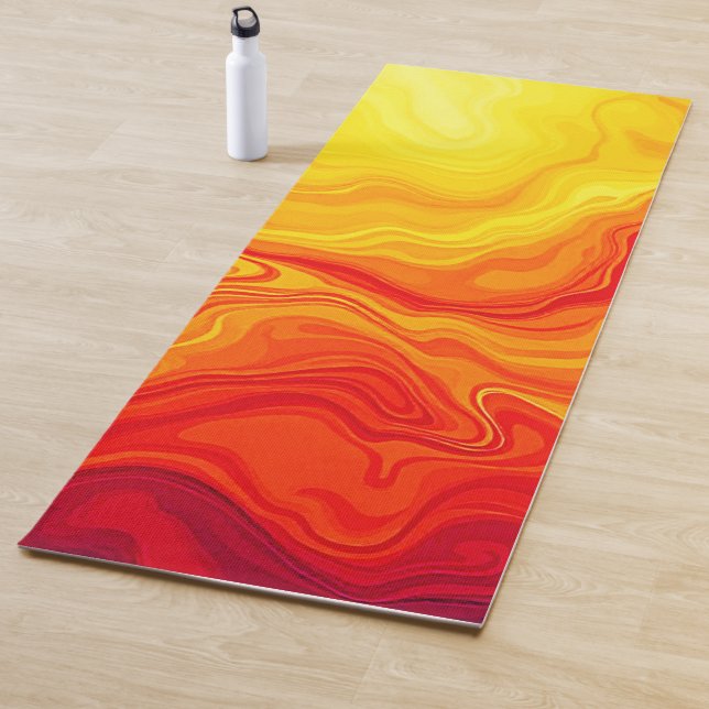 Fiery Abstract Flow Art Yoga Mat (In Situ)