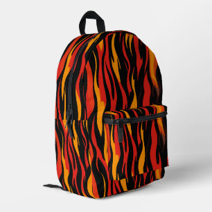 Fiery Abstract Pattern Printed Backpack
