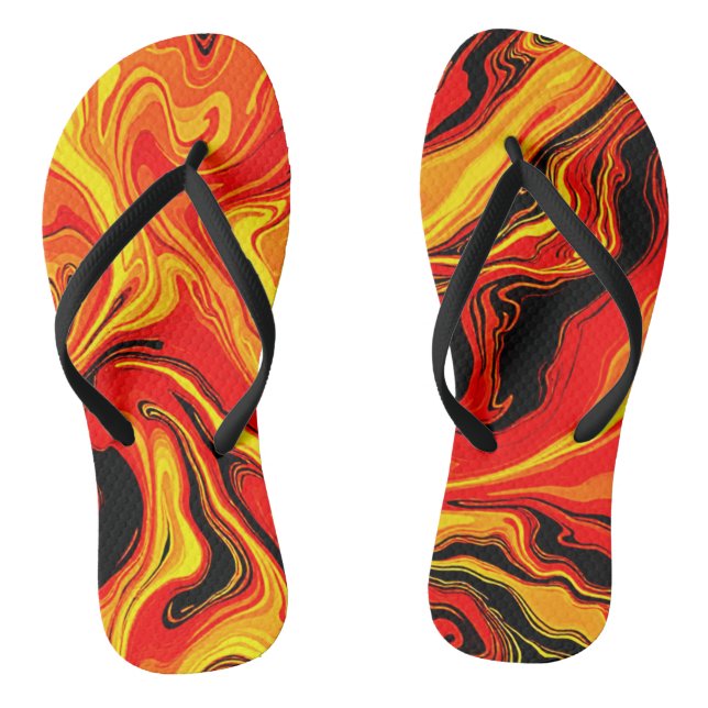 Fiery Abstract Swirls of Emotion Jandals (Footbed)