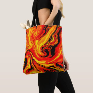 Fiery Abstract Swirls of Emotion Tote Bag