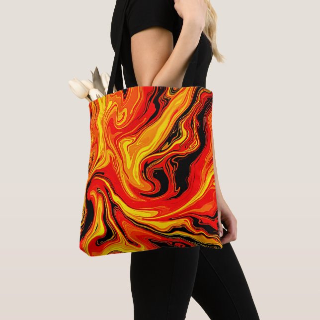 Fiery Abstract Swirls of Emotion Tote Bag (Close Up)