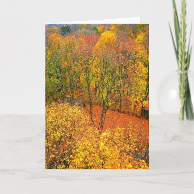'Fiery Autumn' Blank Greeting Card (Front)