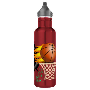 Fiery Basketball Water Bottles