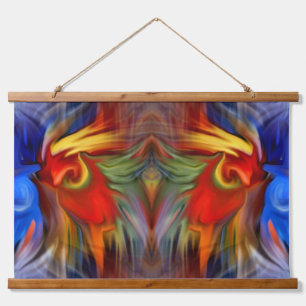 Fiery Birds Abstract Art    Hanging Tapestry