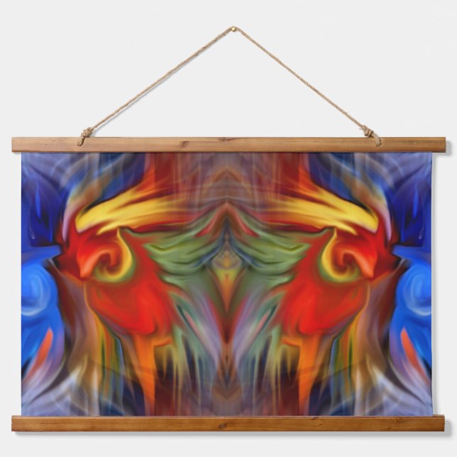 Fiery Birds Abstract Art    Hanging Tapestry (Front)