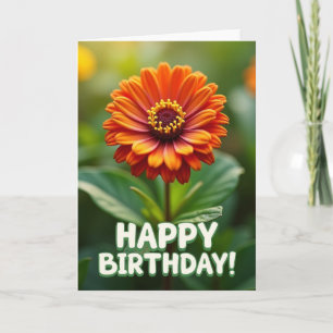 Fiery Bloom Birthday Card