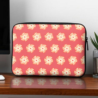 Fiery Bright kaleidoscope Pattern Boho Style Laptop Sleeve