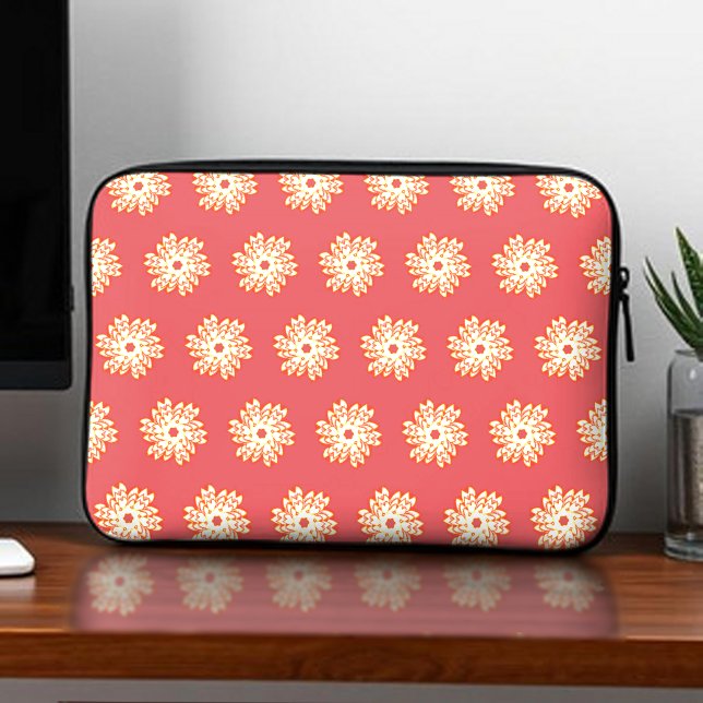 Fiery Bright kaleidoscope Pattern Boho Style Laptop Sleeve (Creator Uploaded)