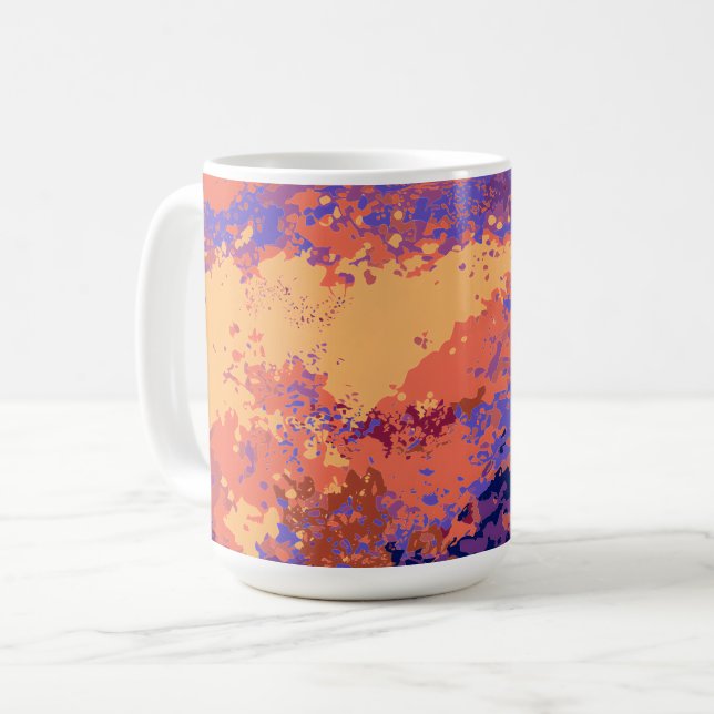 Fiery Brush Strokes Abstract Coffee Mug (Front Left)