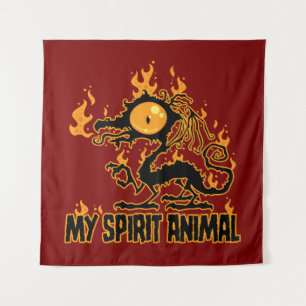 Fiery Crispy Dragon Spirit Animal Tapestry
