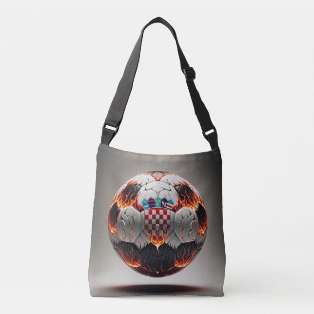 Fiery Croatian Soccer Ball   Crossbody Bag (Front)