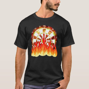 Fiery Dartboard Flames Art Design T-Shirt