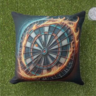 Fiery Dartboard with Bullseye Explosion Cushion