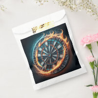 Fiery Dartboard with Bullseye Explosion 