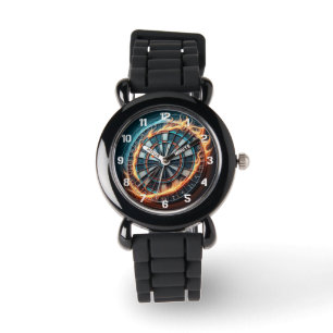 Fiery Dartboard with Bullseye Explosion  Watch