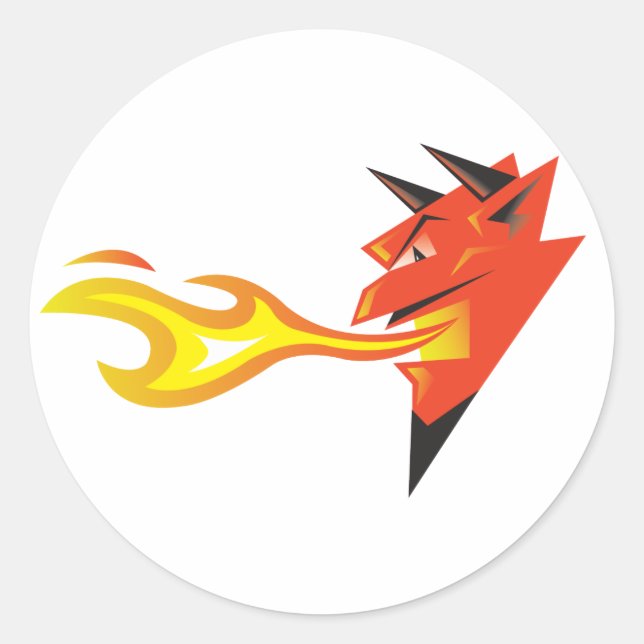 Fiery Devil's Head decal Classic Round Sticker (Front)