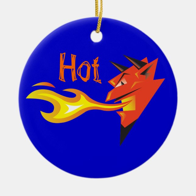 Fiery Devil's Head Door Hanger Ceramic Tree Decoration (Front)