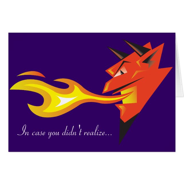 Fiery Devil's Head "In case you didn't realise..." (Front Horizontal)