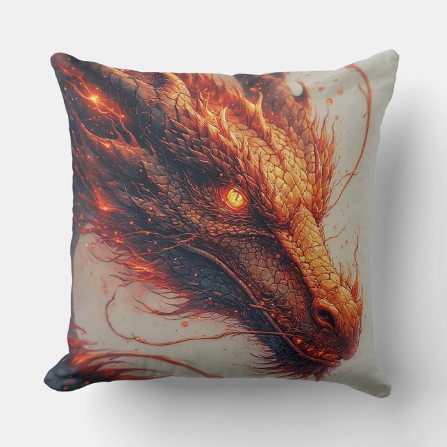 🐉 Fiery Dragon Energy Mythic Power Design 🔥 Cushion (Front)
