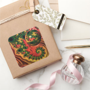 Fiery Elegance - A Study in Complexity Square Sticker