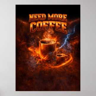 Fiery Espresso Coffee Graphic Poster