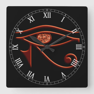 Fiery Eye Of Horus Roman Numeral Clock