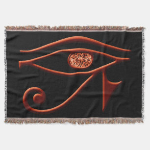 Fiery Eye Of Horus Throw Blanket
