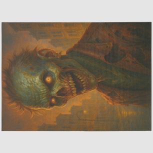 Fiery-Eyed Zombie Gothic Undead Halloween Tissue Paper