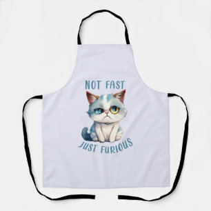 Fiery Feline Spirit – Sassy Angry Cat Design Apron