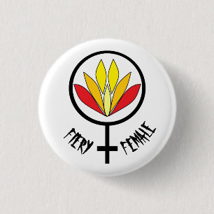 Fiery Female 3 Cm Round Badge
