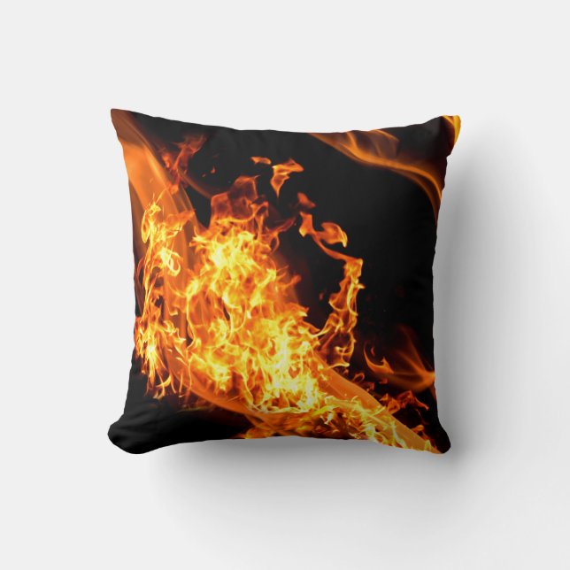 Fiery Flames Burning Inferno Cushion (Front)
