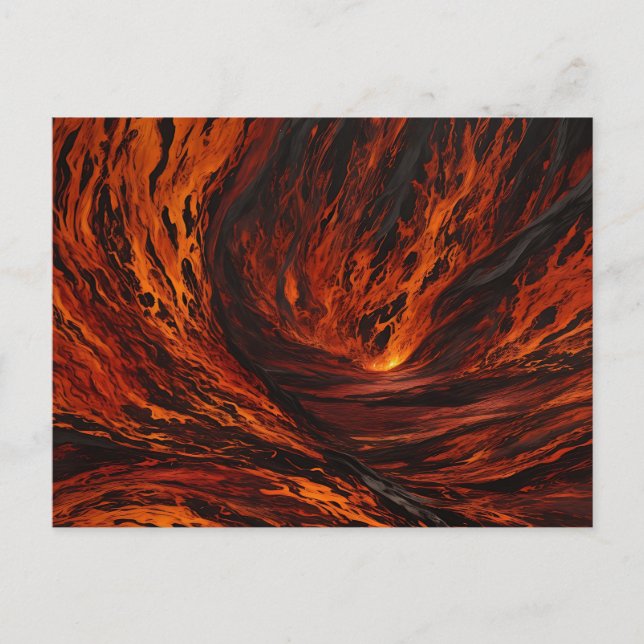 Fiery Flow Volcanic Abstract Postcard (Front)