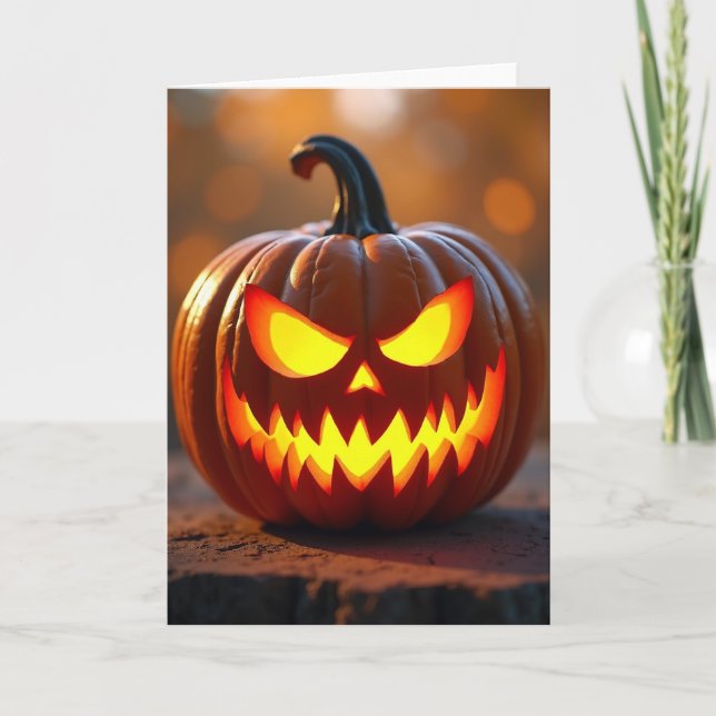 Fiery Gaze Halloween Card (Front)